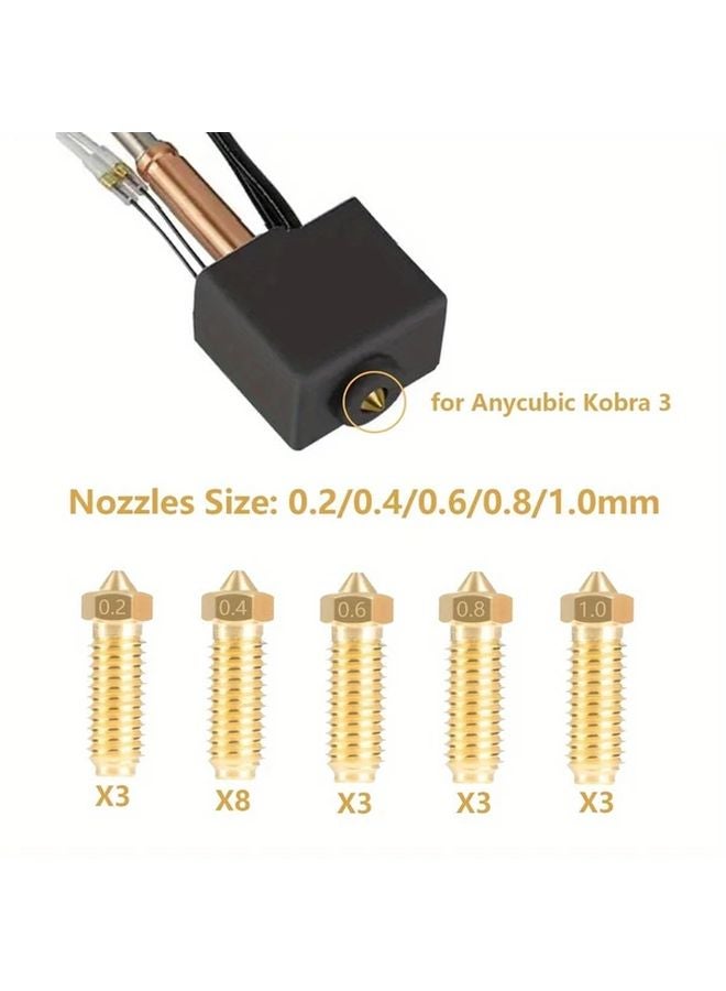 Anycubic Kobra 3 Hot End Nozzle Set 20pcs Including 0 2mm 0 4mm 0 6mm 0 8mm 1 0mm - Image 5